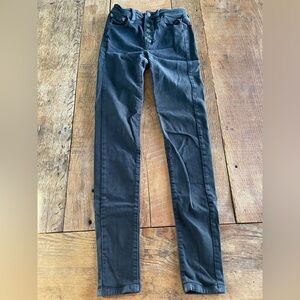 AE super high rise black skinny jean jegging black 0 long #4